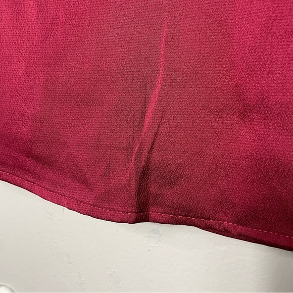 Roz & Ali Burgundy Bell Sleeve Blouse Top - Picture 7 of 7